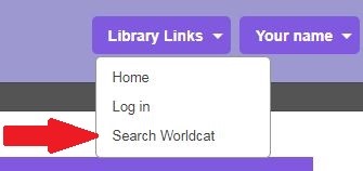 Image of library links menu