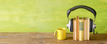 headphones and books 