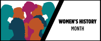 illustration of women with the words Women's History Month 