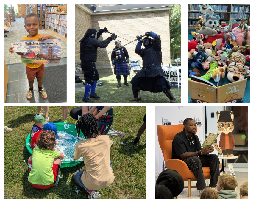 A collage of photos showing different Summer Reading Events and Programs. 