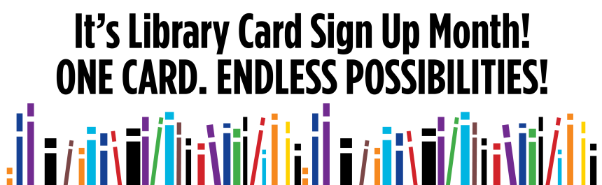Library card sign up month 2025 web page topper