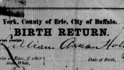 City of Buffalo Birth Records: 1850-1881