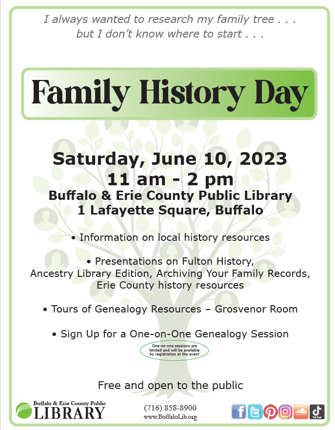 Family History Day, June 10 @ Central Library 