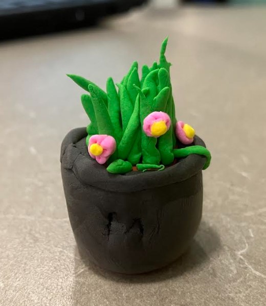 tiny catus made out of air dry clay