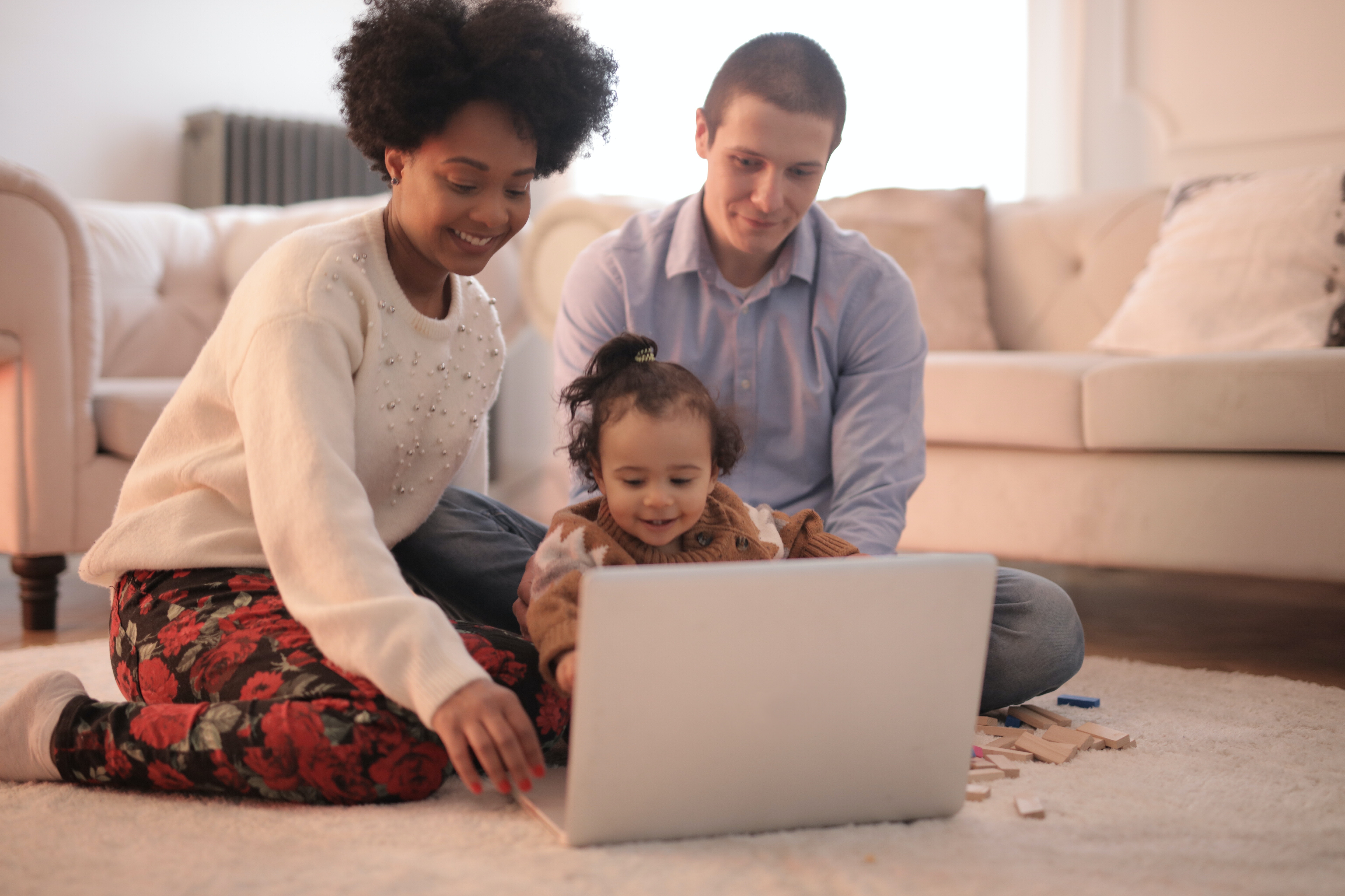 family at computer