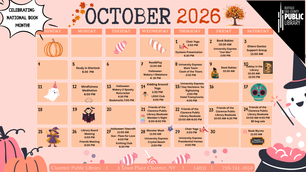 October Calendar Event overview