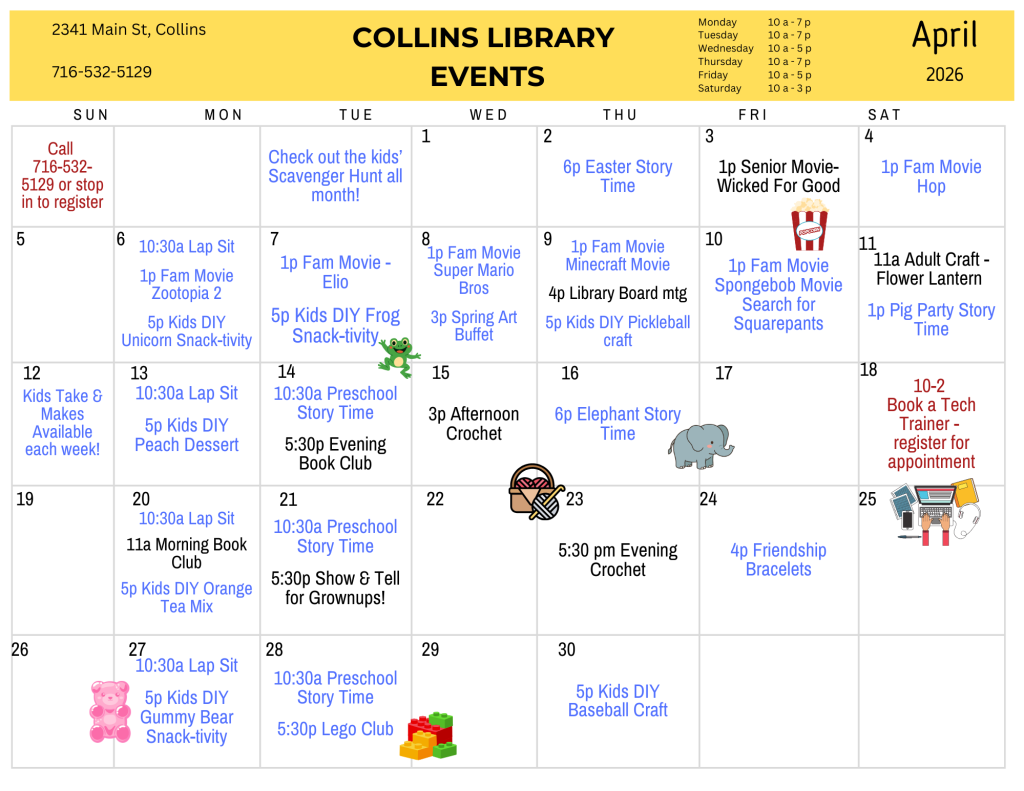 April 2026 events - more info https://buffalolib.libcal.com/calendar/events?cid=12898&t=m&d=0000-00-00&cal=12898&cm=5199&inc=0