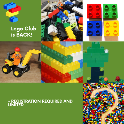 Lego Club is back! Registration required and limited. 