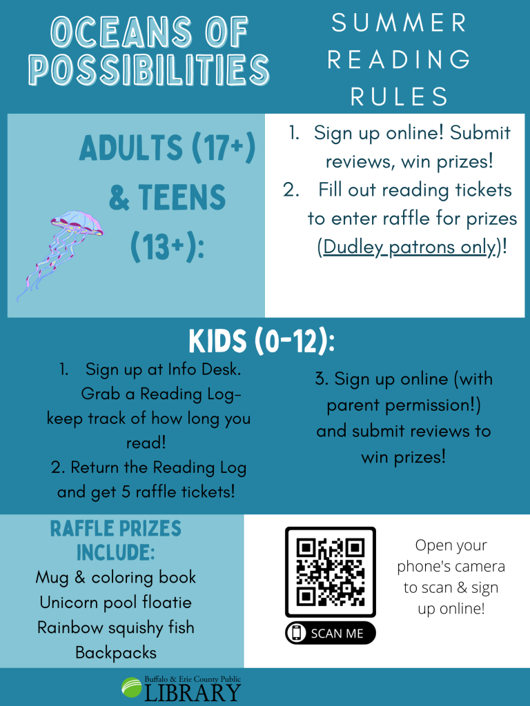 Poster advertising the Summer Reading program!
