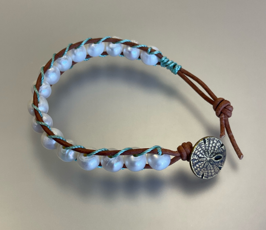Pearl Letaher Bracelet