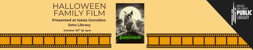 Frankenweenie is a zombie dog seated on a hill in front of a full moon in black and white in this movie poster.