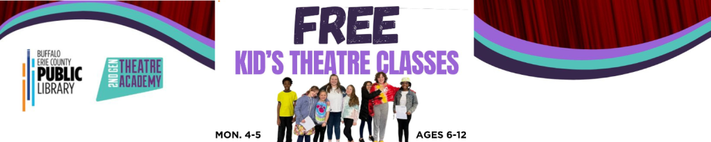 A group of children ages 6-12 years old pose at one of 2nd Generation Theatre Academy's free kid's theatre classes.