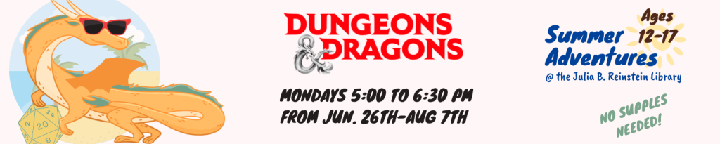 Embark on a new D&D adventure every week! New players are welcome to join and learn!