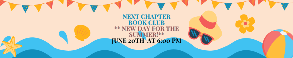Join Ms. Kathy and learn about all the new books coming out! Spend an hour talking about books with us! Walk ins welcome OR register at the desk