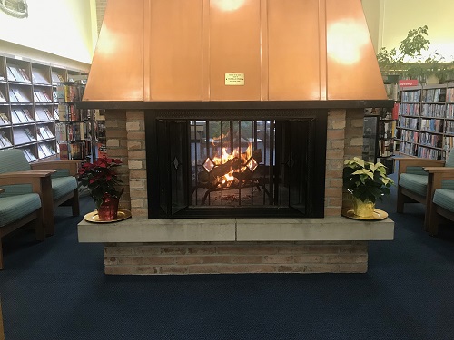 Fireplace at Lancaster Library