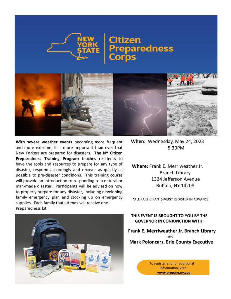 Citizen Preparedness Program 5/24/23 at Merriweather Library