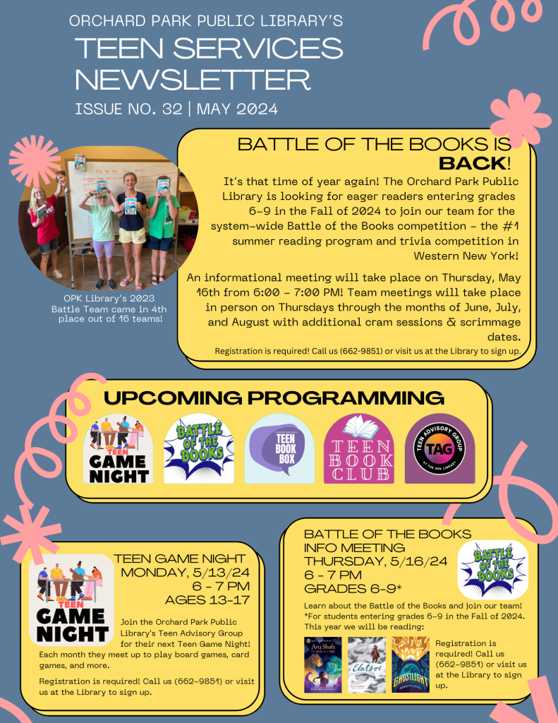 May Teen Services Newsletter