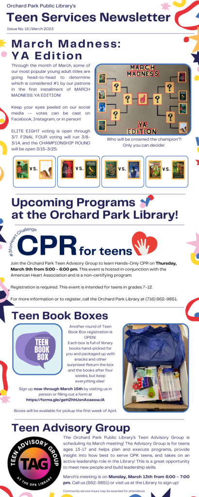 March Teen Services Newsletter
