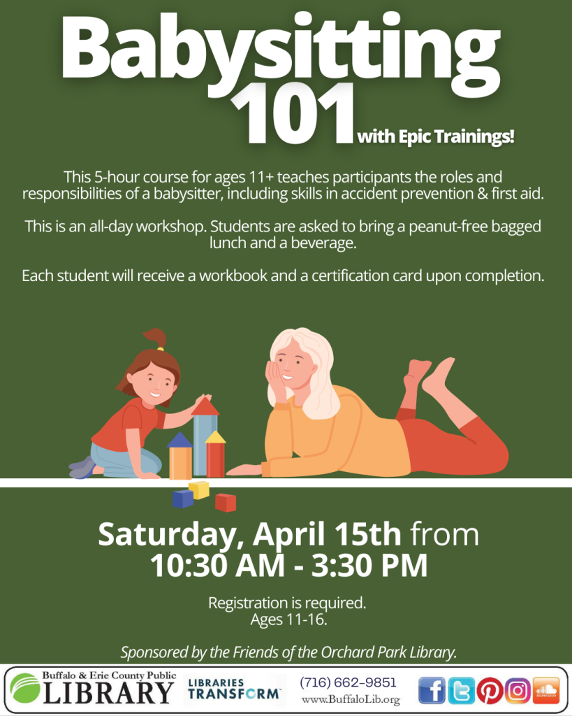Babysitting 101 April 15th
