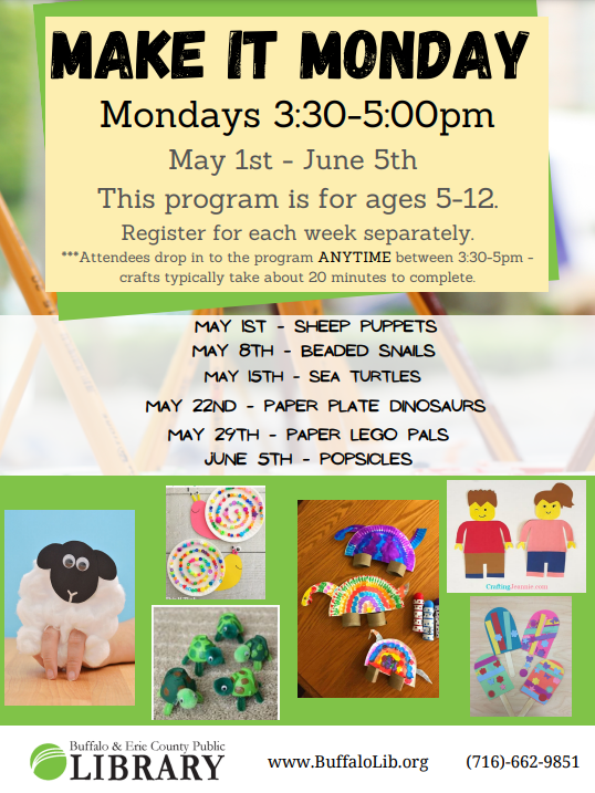 Make It monday - Every Monday from May 1st through June 5th