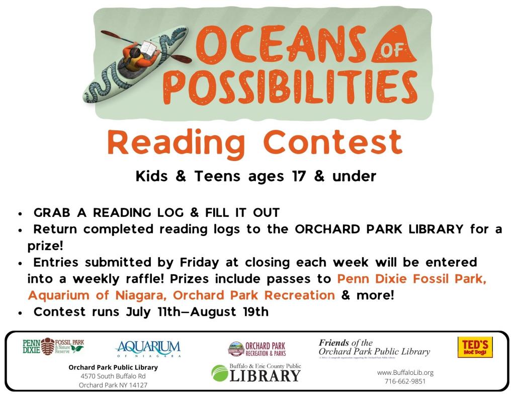 Reading Contest for kids & teens ages 17 & under