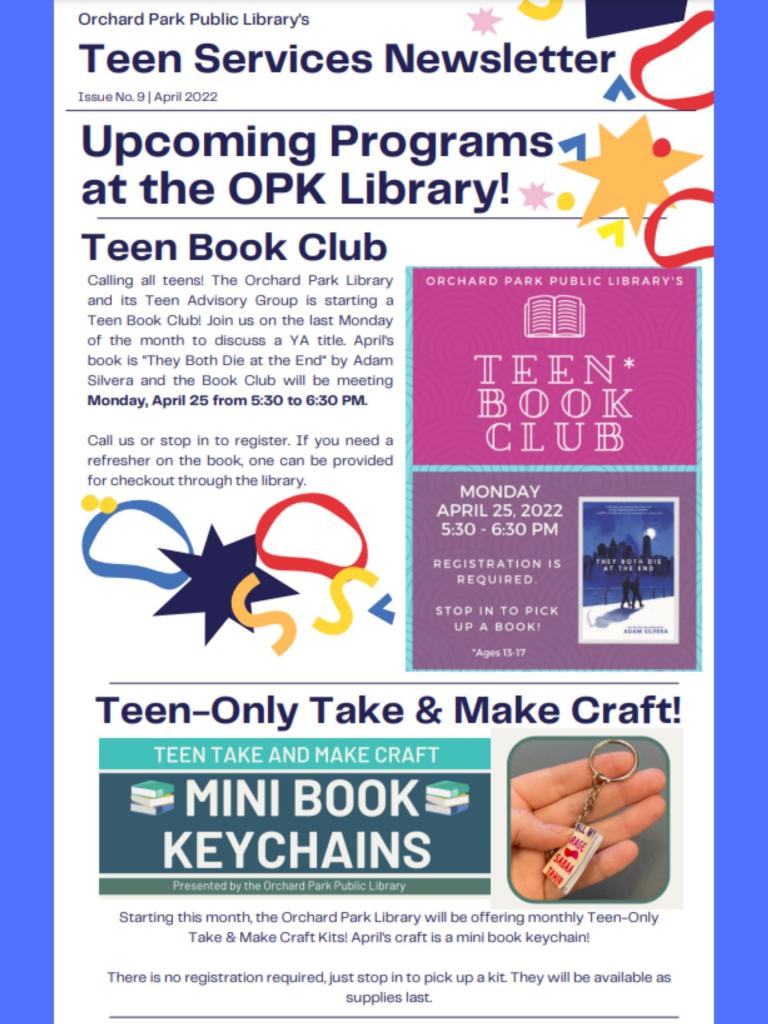 Teen newsletter page 1