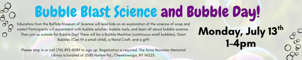 Bubble Blast Science and Bubble Day!