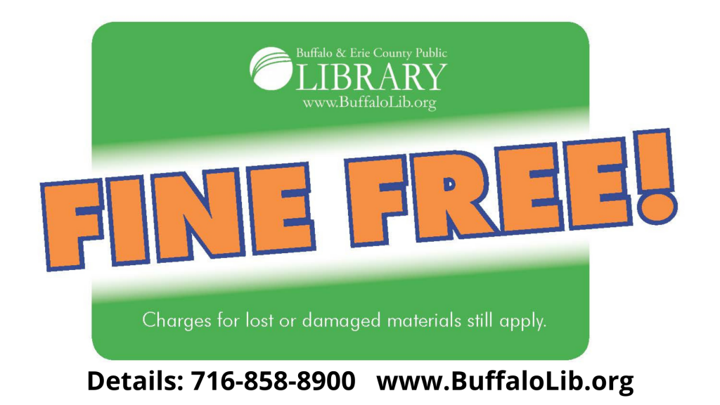 Green library card with FINE FREE across it